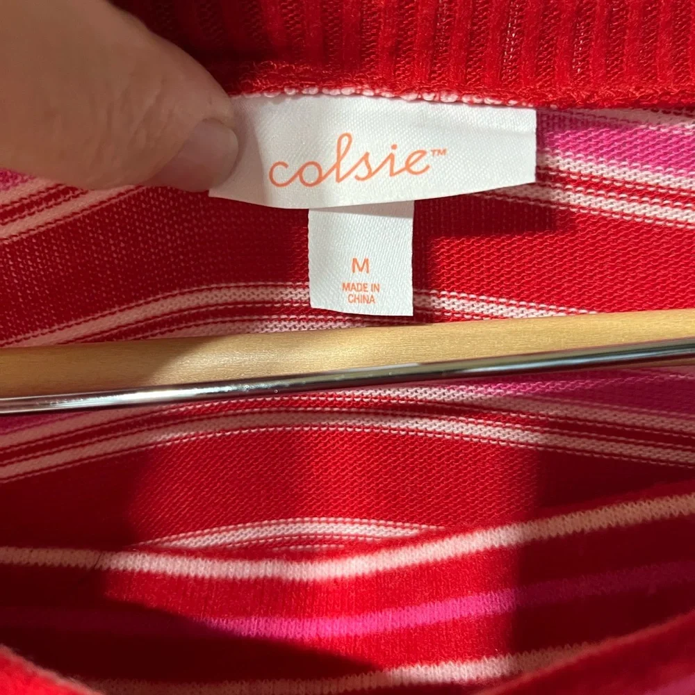 Colsie Red and White Striped V-Neck‎ Pajama Top